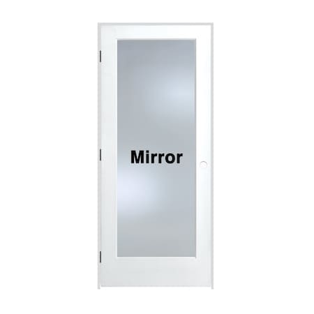 Trimlite Primed 1Lite Mirror TwoSides Tempered Glass Interior French 71/4" RH Prehung Door Matte Hinges 2668pri1501MIRTRH10B714